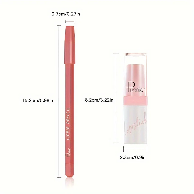 2pcs/set Glitter Star Lipstick & Lip Liner - Long-Lasting, Glossy, Waterproof - Perfect Valentines Day Gift or Music Festival 4