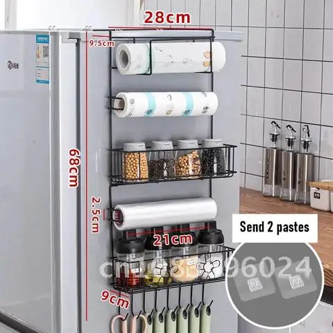 

Kitchen Accessories Organizer Wall-mounted Multifunctional Spice Rack Storage Rack Side Refrigerator Household Rack