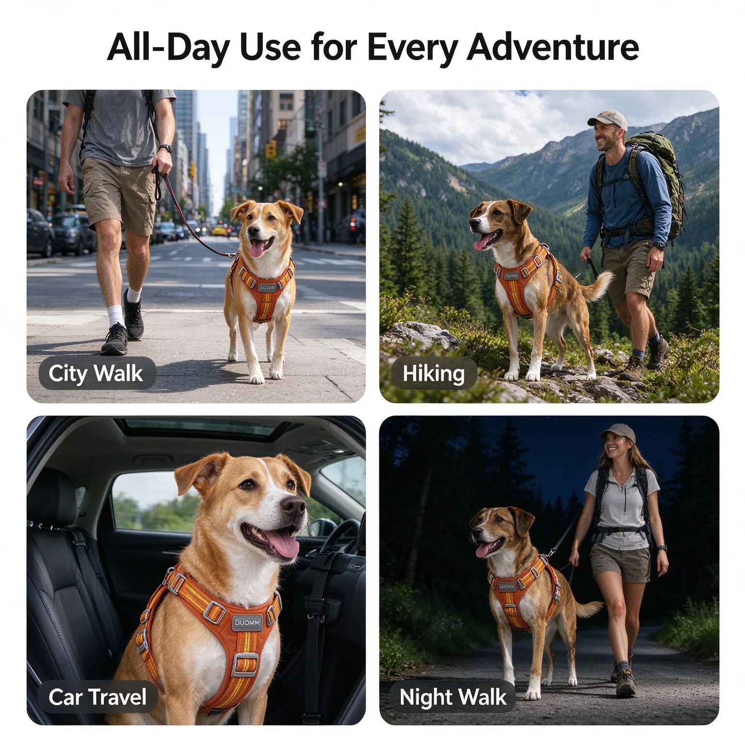 Premium Reflective Dog Harness with Dual Handles & Quick Release Buckle, Adjustable and No-Pull Design