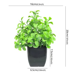 Potted Green Bonsai Artificial Plant for Home and Office Decor (D)