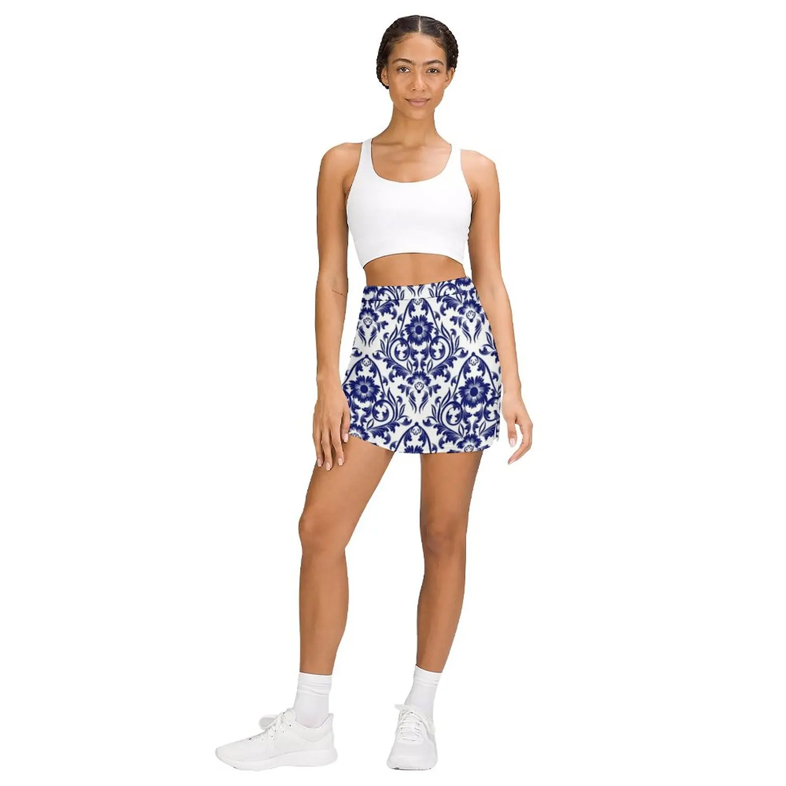 Blue and White Portuguese. Light Proof Trouser Skirt skirt skirt Female clothing