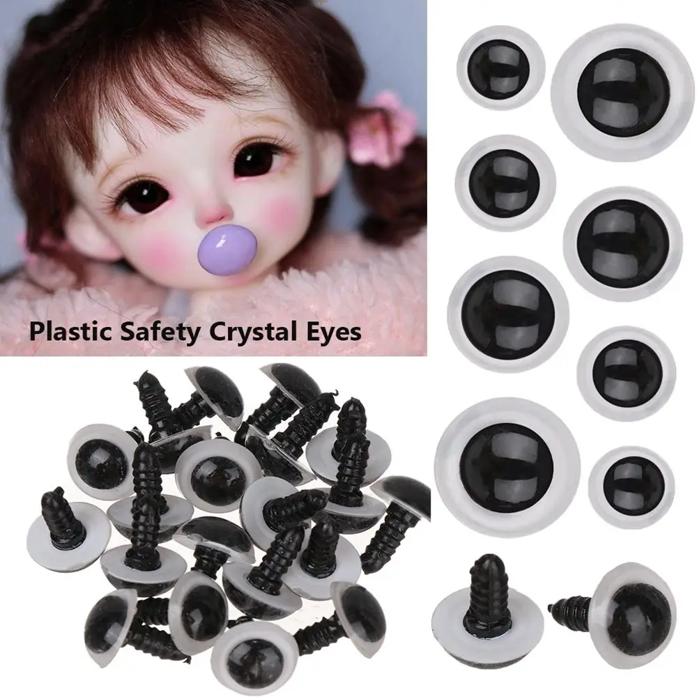 10-30mm Clear Plastic Safety Eyes Handmade Dolls Accessories for Amigurumi  or crochet Cat Bear doll Animal Puppet Making