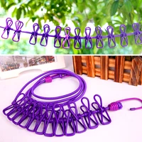 Outdoor Clothesline With Clip Travel Camping Portable Clothes Rack 12 Clips Home Backyard Balcony Laundry Drying Line Random 1