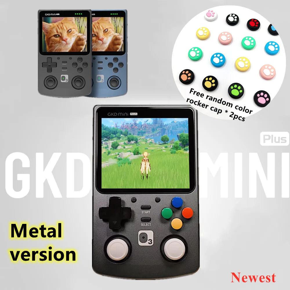 

New Classic GKD Mini Plus Metal Edition Retro Handheld Game Console Dual Joystick Open Source Video Gaming Players Kids Gifts