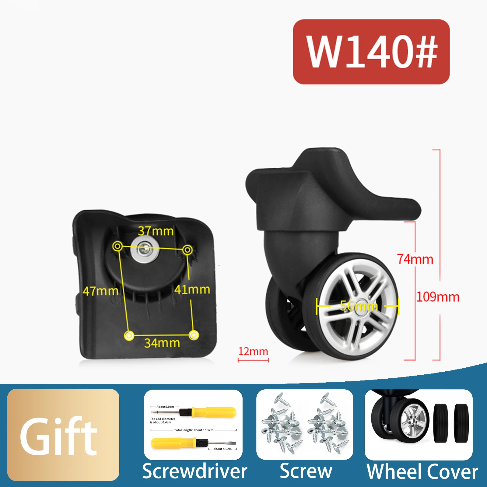 W140 Suitcase High Quality Wheels Detachable Replacement Travel Suitcase Casters Shockproof Not Easy To Break Luggage Wheel Mute