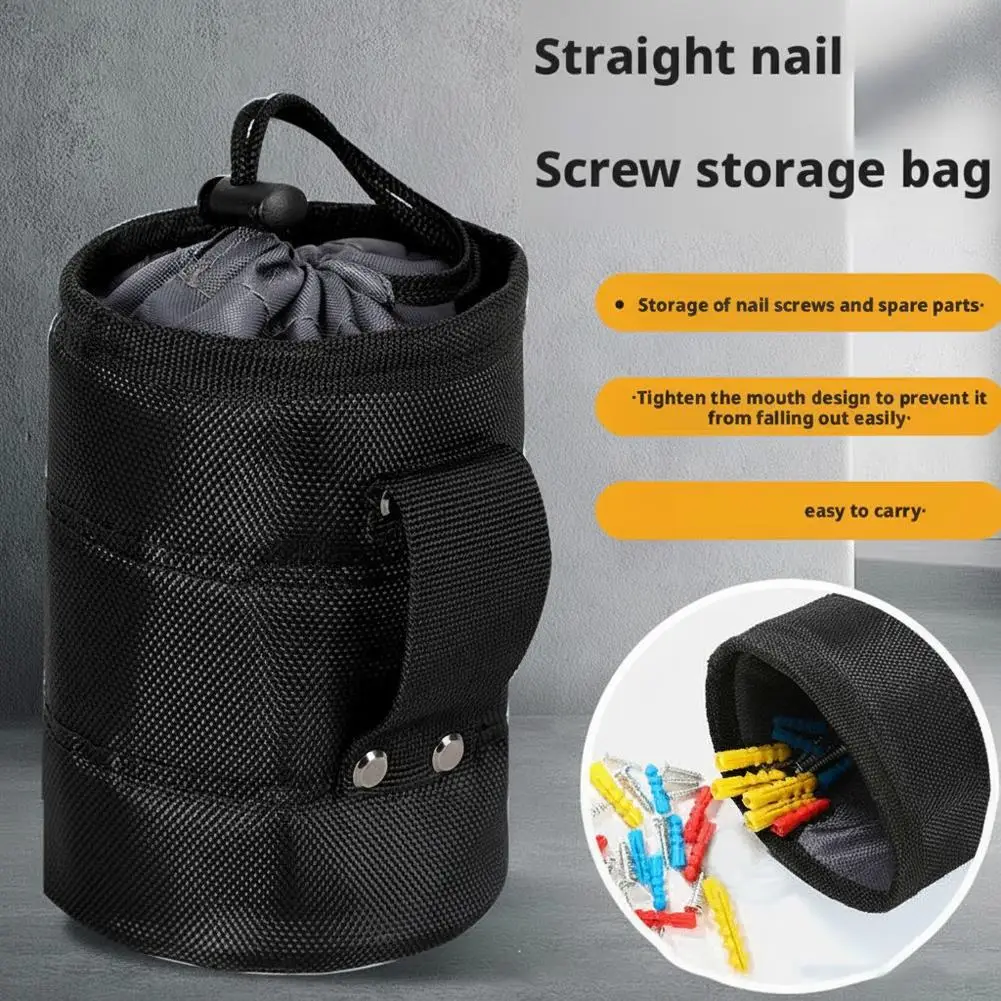 1/2PCS 내구성이 뛰어난 검정색 도구 벨트 파우치 다기능 나사 및 못 보관 가방, 가정용 도구용 두꺼운 내마모성 정리함