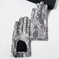 2025 Half Palm Glove Rivet Pins Street Fashion Driving Gloves Genuine Real Goat Leather Gloves Women Fashion Short Mittens G599 - Image 3