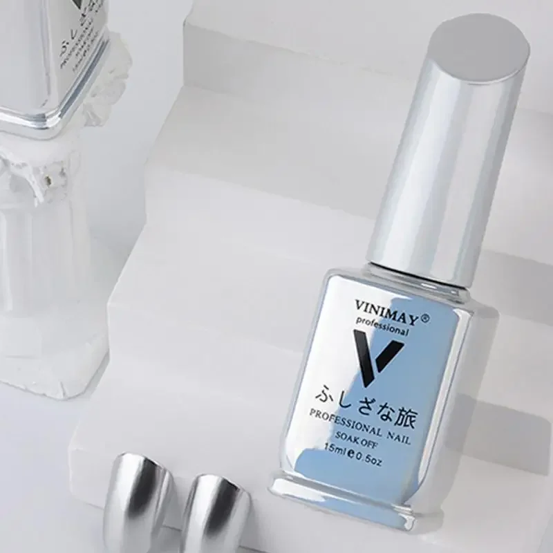 Metal Mirror Glue Silver Gel Nail Polish Art Color Drawing Line Flower Manicure Accessories Nail Art DIY Shop Nail Charms 4