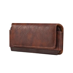 Leather Waist Pouch with Universal Fit for 6.1 in (Brown)