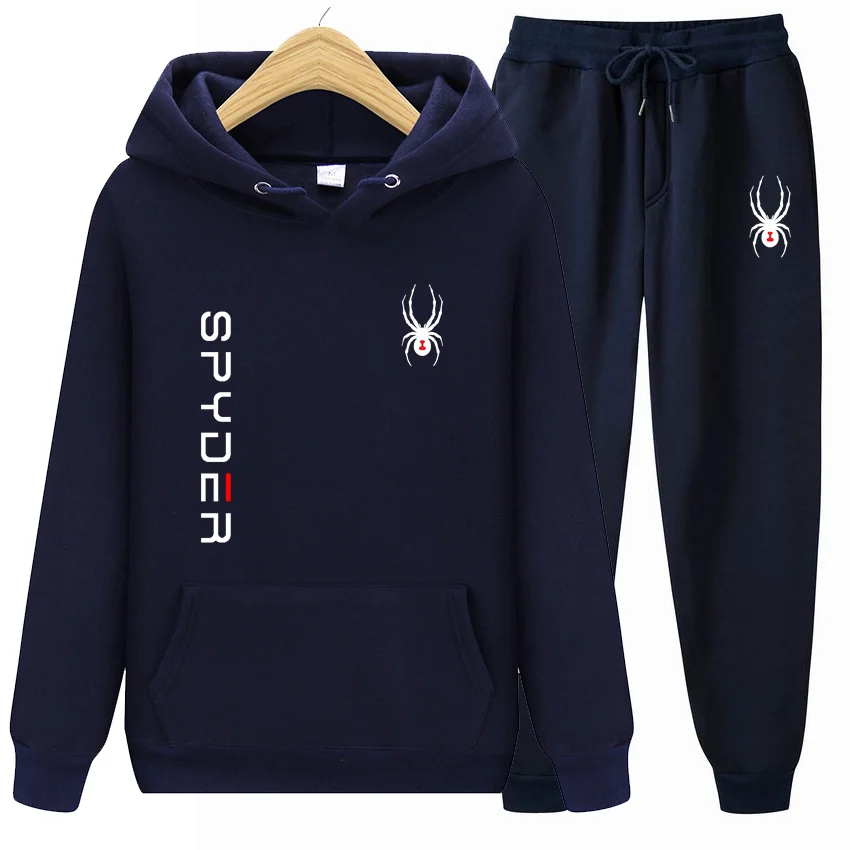 Men's Letter Printed Hooded Sweatshirt Pants Autumn Winter Suit for Sports Set Tracksuit Set Outdoor Suit Set