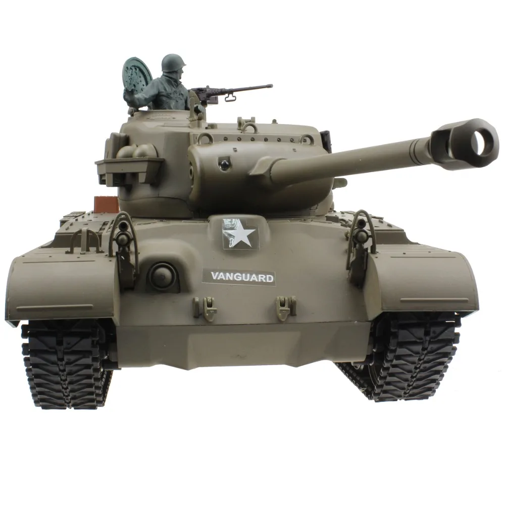 2.4Ghz 1/16 15채널 US 스노우 레오파드 퍼싱 M26 무선 조종 사격 효과음 전자 RC 탱크 모델 장난감