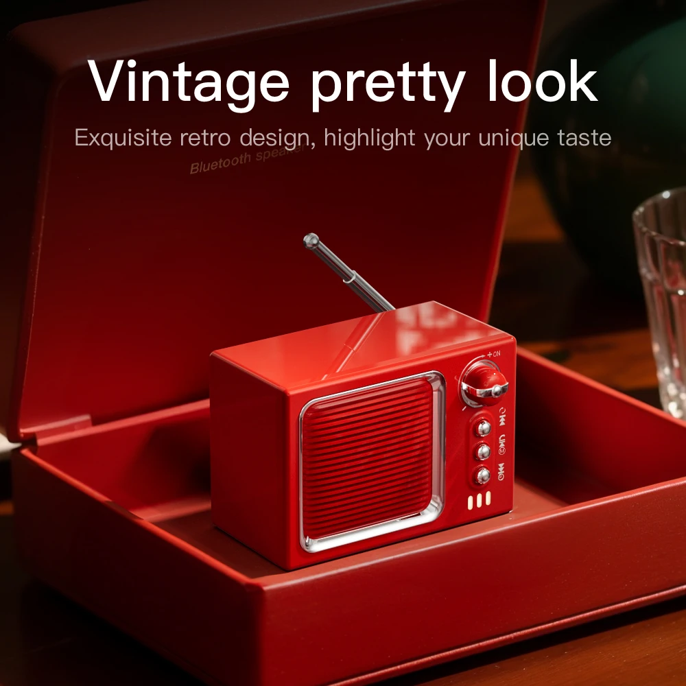 Mini Vintage Bluetooth Speaaker White Noise Sleep Aid Soundbar Hifi Sound Music Box Wireless Handsfree Call TF Card Music Player