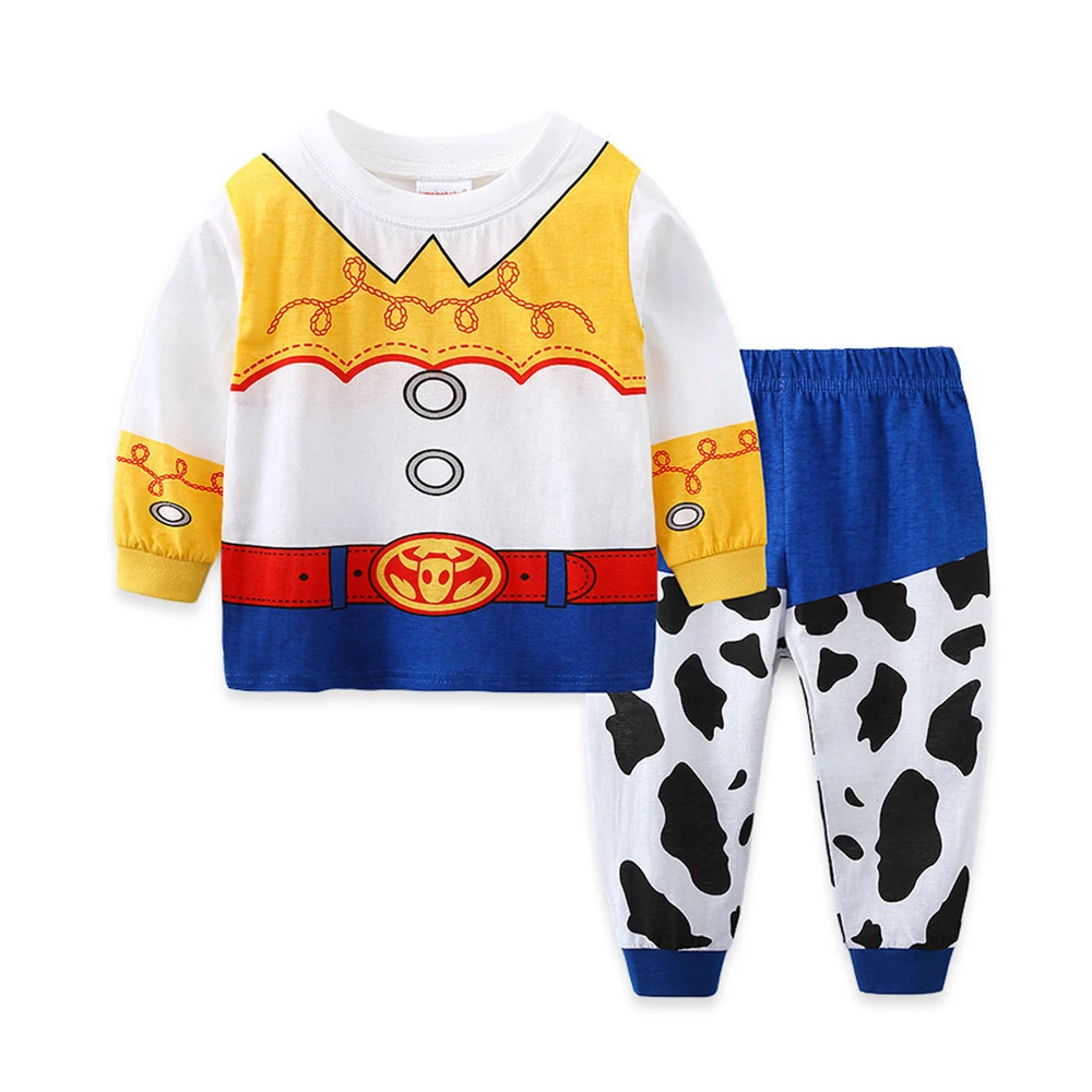 thumbnail image 4 of Conjunto de 2 piezas de pijama de manga larga para niños, ropa informal con estampado de dibujos animados de Disney, Toy Story, Buzz Lightyear, Woody, Jessie, 4 of 5