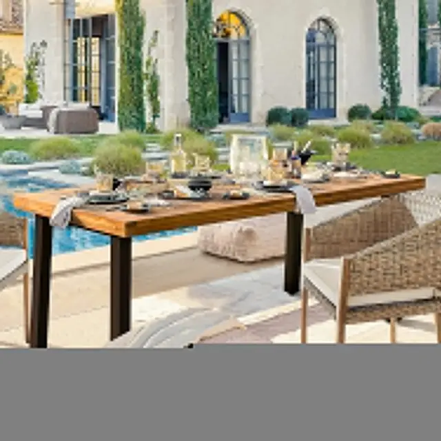 Rustic Wood Dining Table with Iron Legs 4