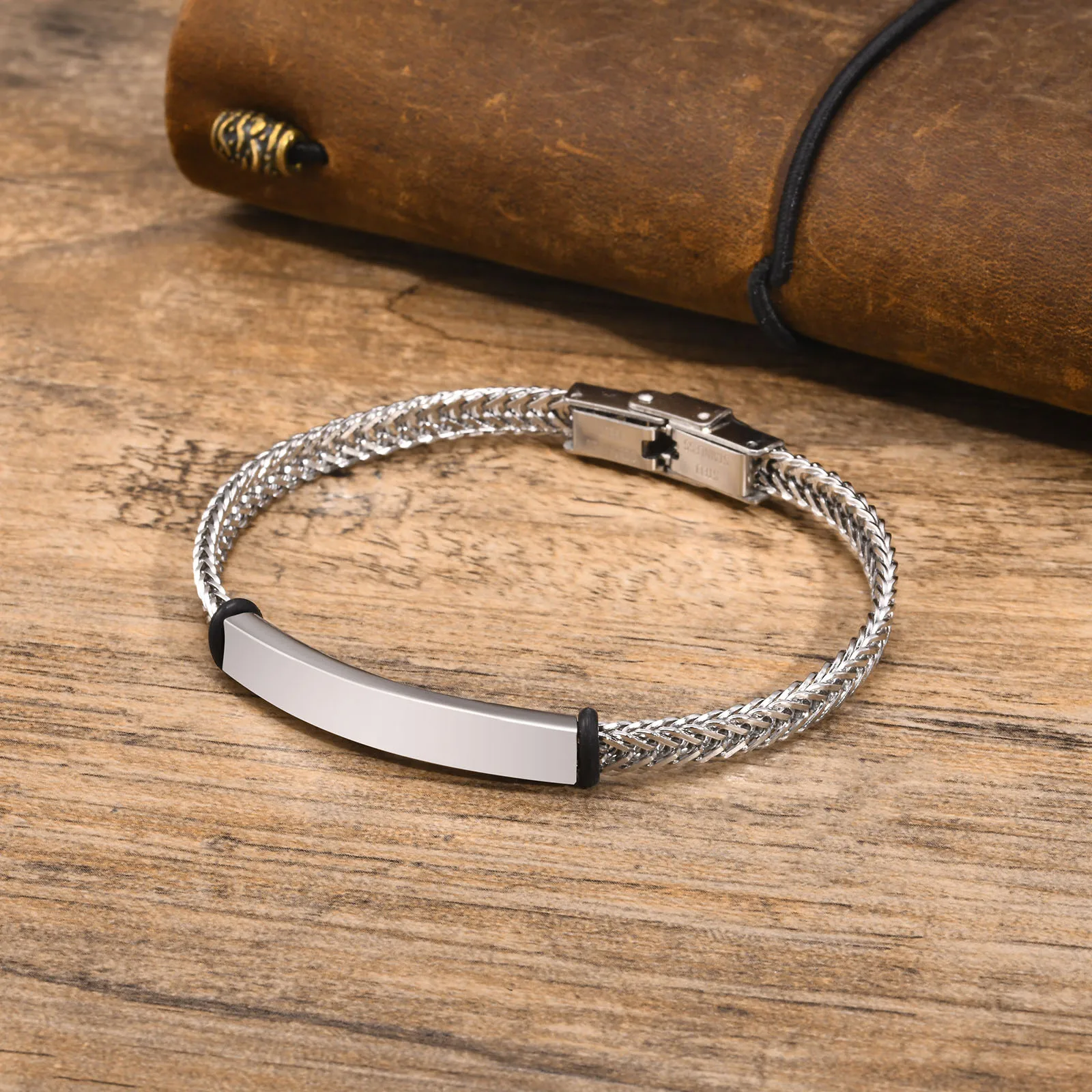 Bracciali a doppia catena cubana Mprainbow per uomo ragazzi, braccialetto con ciondoli in acciaio inossidabile, regalo di gioielli impermeabile Never Rust  36