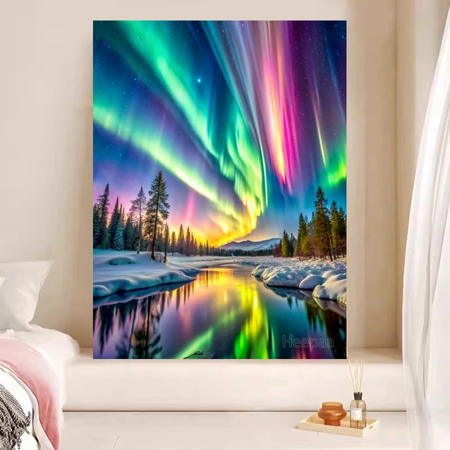 Diamond Painting Kit Adulti Completo, DIY 5D Aurora boreale