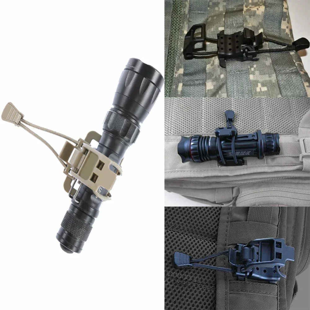 Multifunction Flashlight Clip Molle Hiking Accessories Hanging Buckle Shovel Clamp Axe Clamp Bracket Backpack