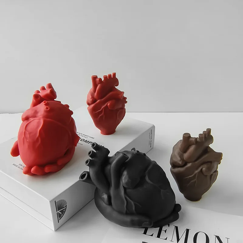 3D Silicone Heart Candle and Craft Mold
