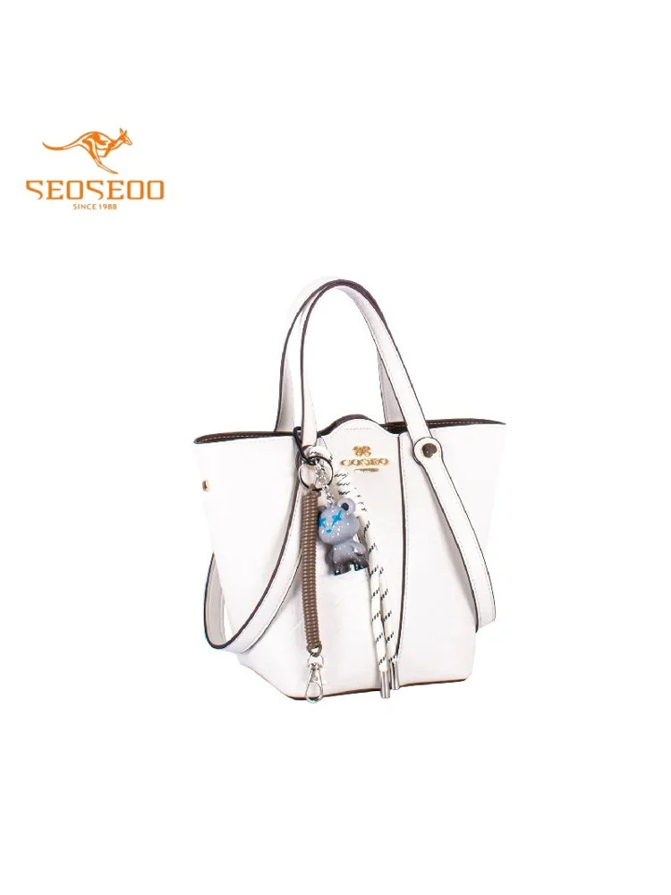 SEOSEOO Kangaroo Women's Bag 2025 New Pure Color Basket Handbag