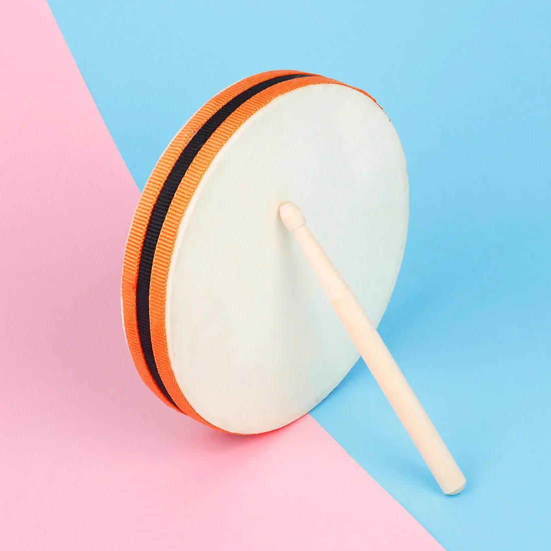 Hand Drum Double-sided Sheepskin Tambourine Percussion Instrument Portable Kids Musical Gift Child Educational Toys for SLADE