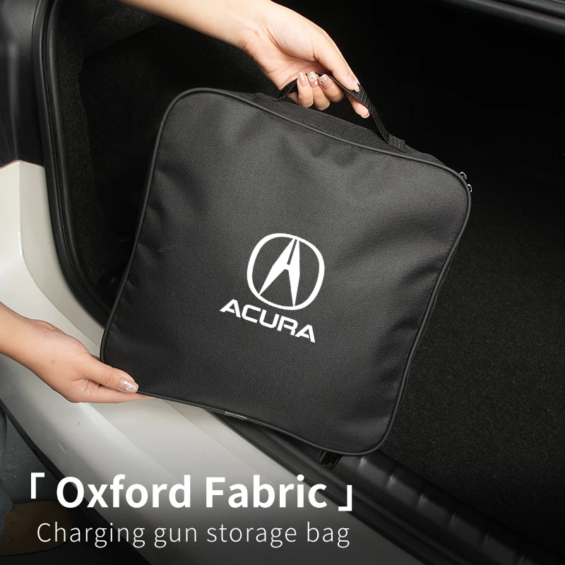 Car Charge Cable Case Organiser Waterproof Charging Gun Storage Bag For Acura MDX RDX TSX RSX Integra TL RL NSX TLX ILX ZDX RLX