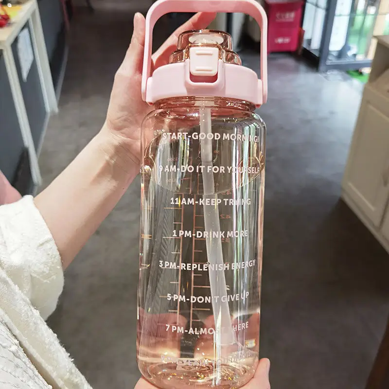 

Large-capacity Plastic Straw Water Cup Sports Water Bottle High-value Outdoor Camping Drinking Water Tool
