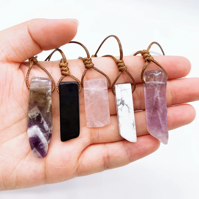 Ciondolo Esagonale Multicolor Ciondolo Reiki Chakra In Pietre - Foto 2