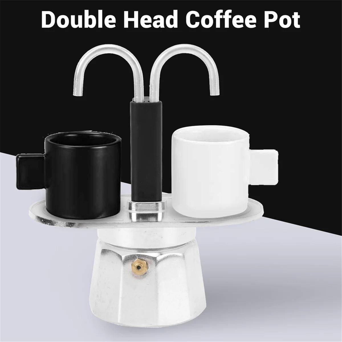 Compact 2 Cup Stovetop Espresso Maker - 100ml Double Aluminum Coffee Pot for Home, Cafe, or Office