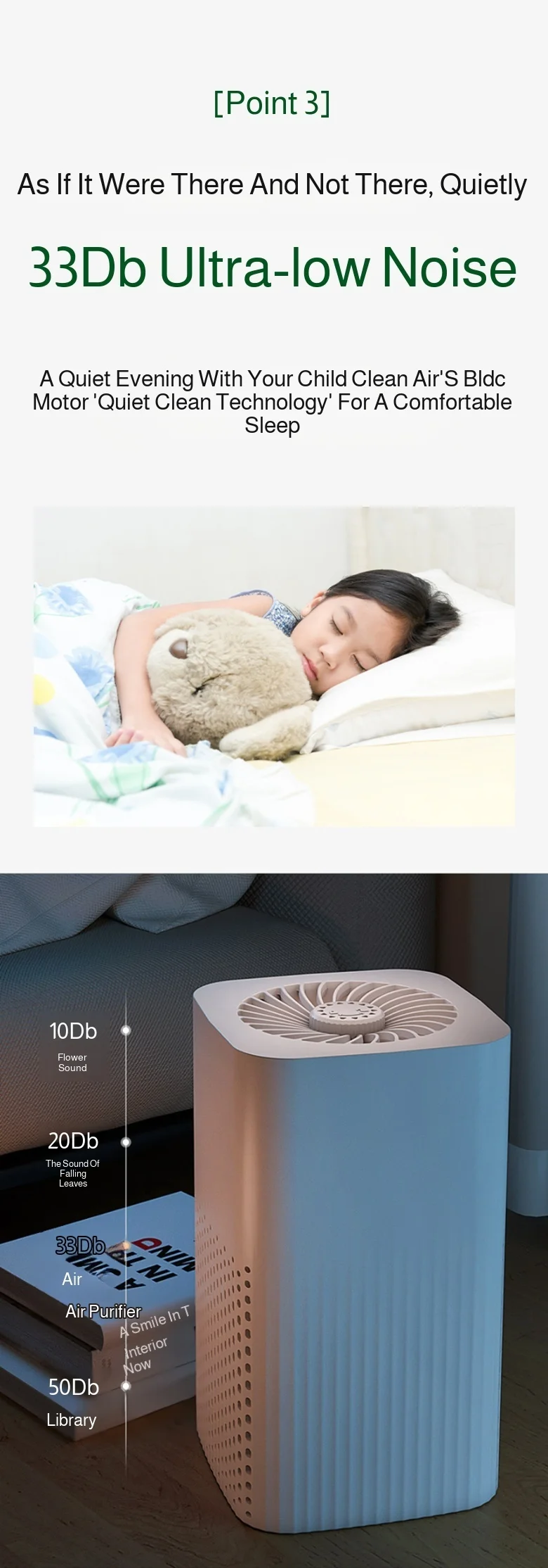 Air Purifier - High Efficiency Deodorizing Desktop Indoor Purifier