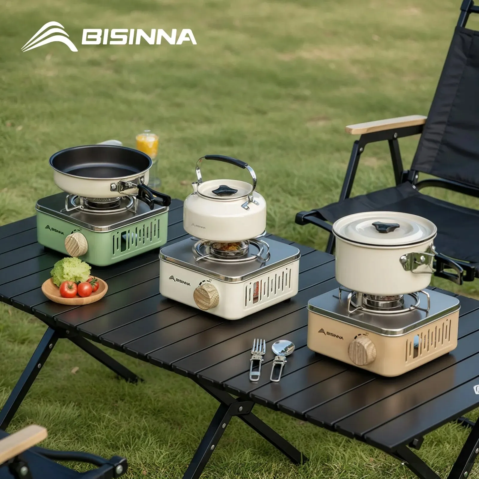 Camping Gas Stove Camping Stove Gas Stove Gas Burner BISINNA Camping Gas Stove 2800W High Firepower Portable Cassette Furnace Outdoor Gas Burner Picnic Camp