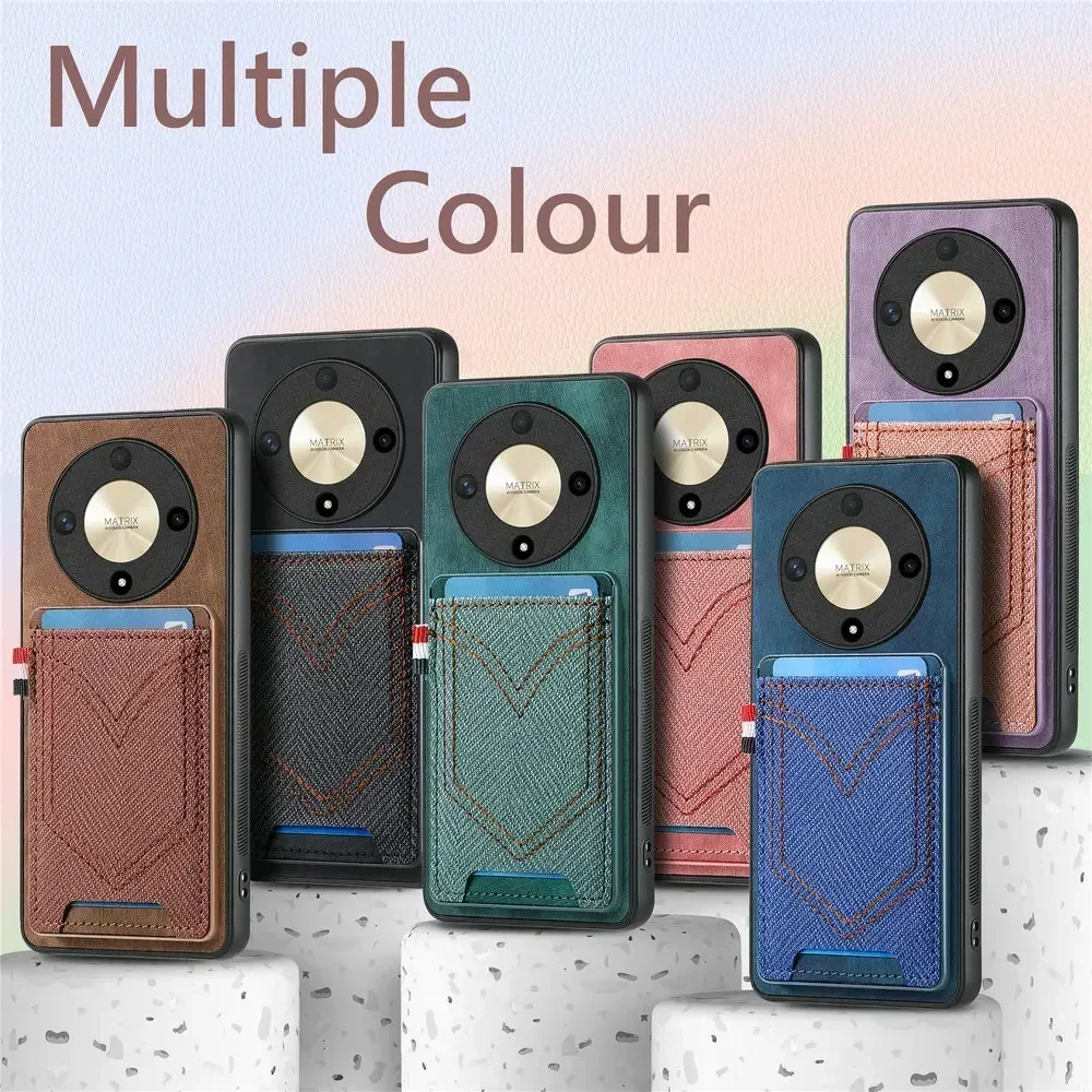 Leather Magnetic Card Case with 360° Lens Protection – Fits Honor Magic Series