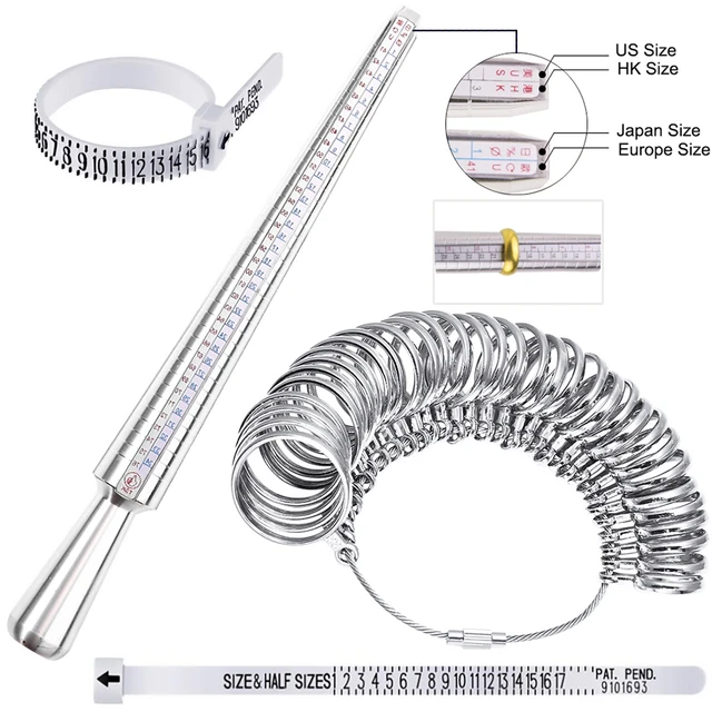 Finger Ring Size Gauge Measure, Tool Measuring Ring Sizer