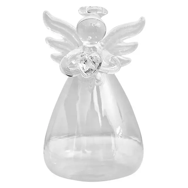 Small Vases For Flowers Outdoor & Indoor Clear Ornaments In Angel And Heart Patterns Hydroponic Angel Glass Vases For Weddings