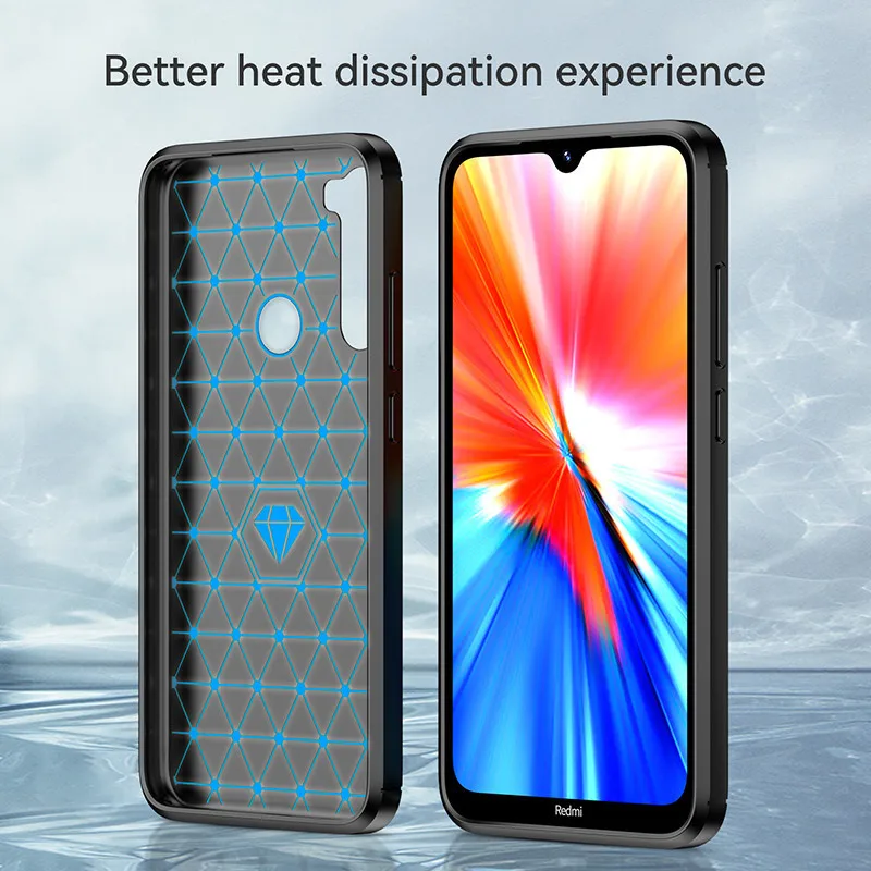 Carbon Fiber Shockproof Silicone Bumper Case - 6.3 Inch
