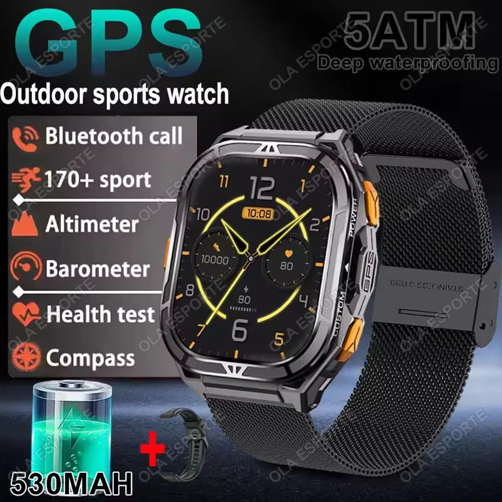ตัวเลือกสินค้า สมาร์ทวอทช์กันน้ำ 5ATM พร้อม GPS ดูอัลแบนด์ เข็มทิศสำหรับกีฬา