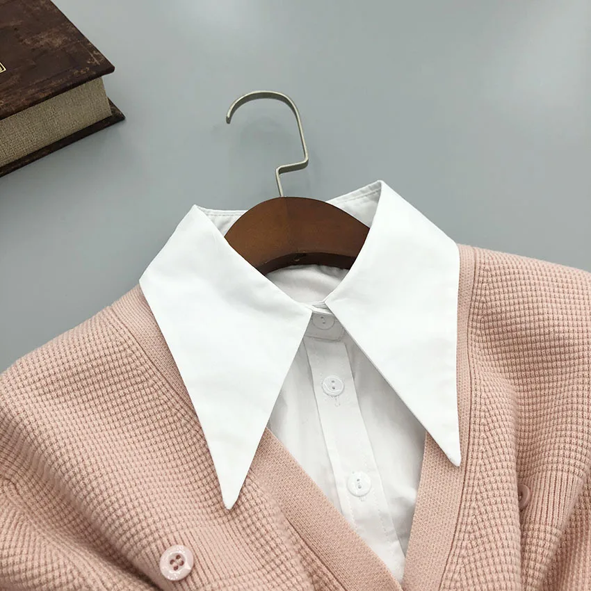 

White Formal Dress Big Lapel Blouse Tops Fake Collar for Women White Fake Collar Removable Half Shirt Detachable Collar Ties