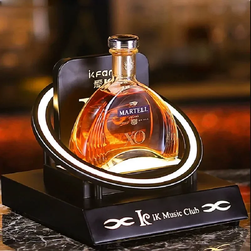 LED Lighted Liquor Bottle Display Shelf Glowing Ring Wine Champagne VIP Bottle Presenter For Bar Hotel Nightclub Villa
