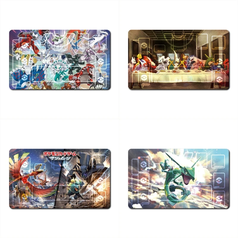 

Pokemon Animation Characters Arceus Rayquaza Ho-Oh Mewtwo Ingle Table Mat Battle Pad Classics Anime Collection Cards Toy Gift