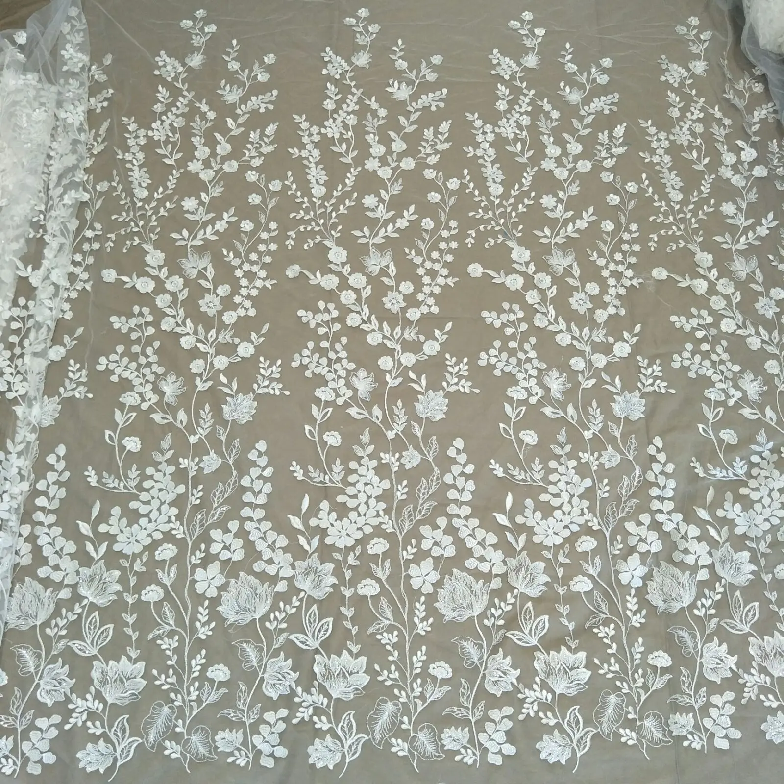 우아한 패션 신부 드레스 레이스 원단, 폭 130cm, 웨딩 드레스 원단, 장식 조각 레이스, 마당으로 판매