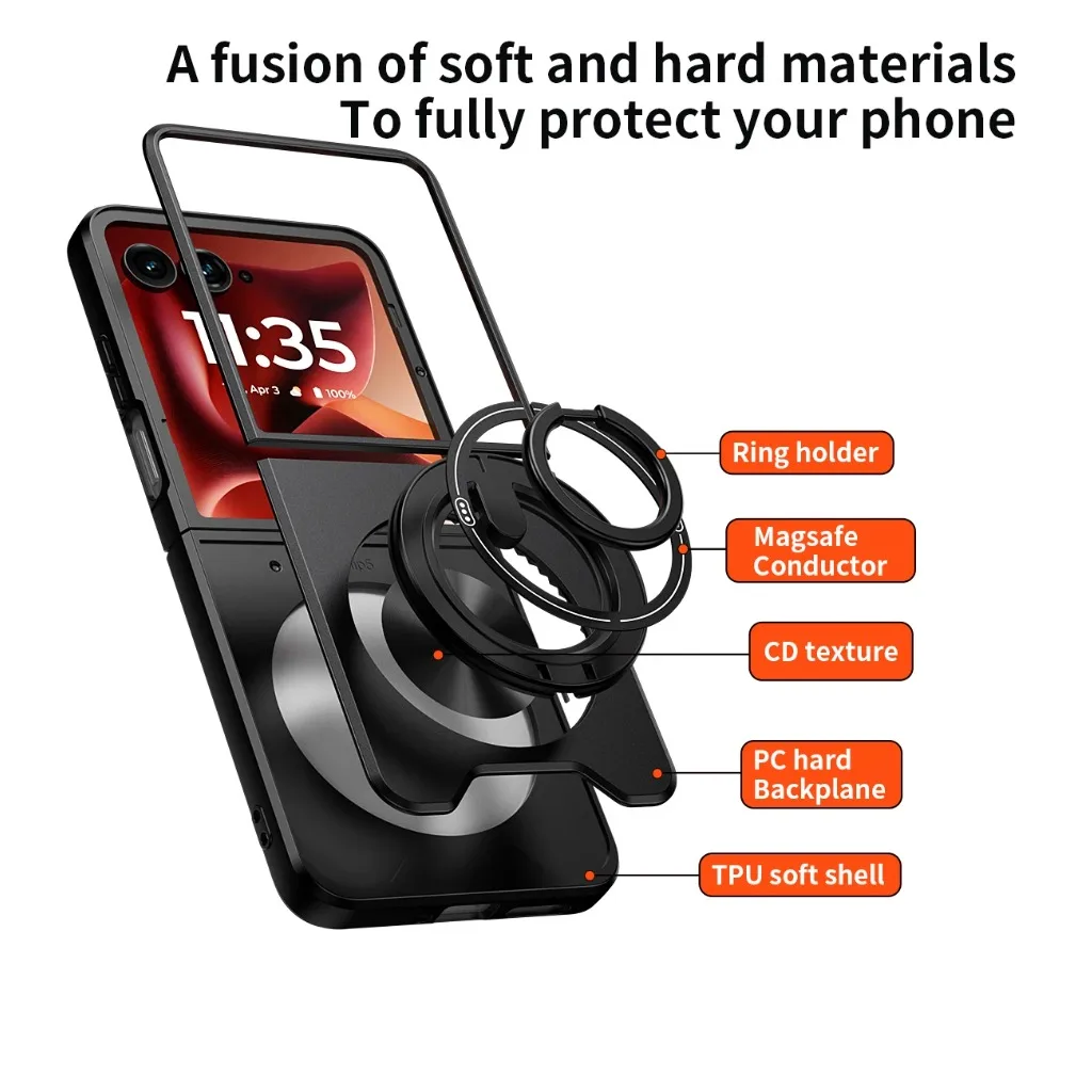 Magsafe Magnetic Ring Holder Stand Armor Rugged Shockproof Phone Case Cover