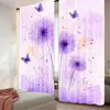 2Pcs Dandelion Curtains Butterfly Rustic Farmhouse Curtains For Adults Purple Gradient Romantic Suitable For Living Room Bedroom 1