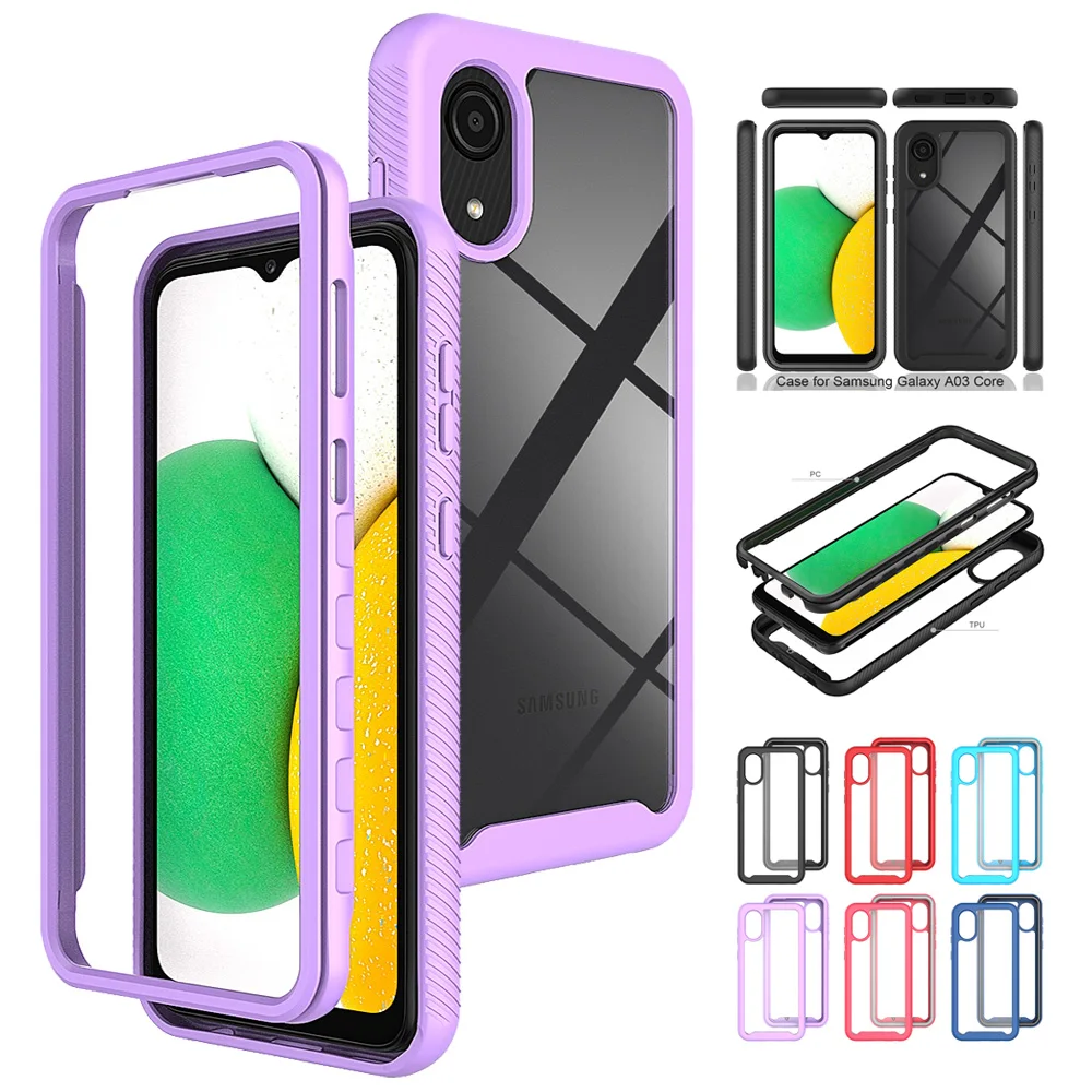 Per Samsung Galaxy A03 Core Case Antiurto Hybrid Armor Clear Phone Cover Funda Samsung A03 Core A13 S22 Ultra S22 + S21 Fe A23