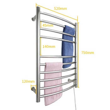 ราวแขวนผ้าเช็ดตัวแบบมีระบบทำความร้อน OXG Chrome ราวแขวนผ้าเช็ดตัวไฟฟ้า ราวแขวนผ้าเช็ดตัวสแตนเลสแบบมีระบบทำความร้อน เครื่องอบผ้าเช็ดตัว อุปกรณ์ในห้องน้ำ 2