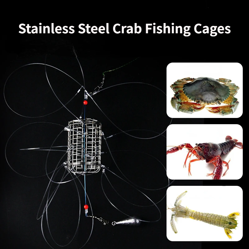 Fishing Traps Crab Traps 8 Laps Stainless Steel Crab Fishing Cages Suitable for Rock Crabs
