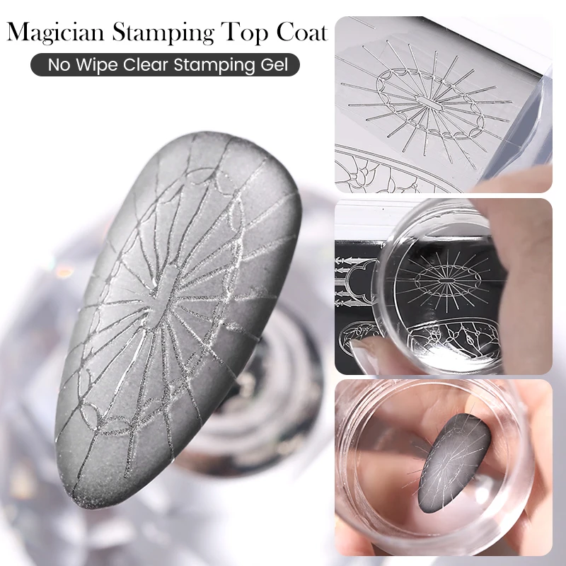 BORN PRETTY 5ml Magician Stamping Top Coat  No Wipe Clear Stamping Gel For Apply Nail Powder Transparent DIY Manicure Print Tool 3