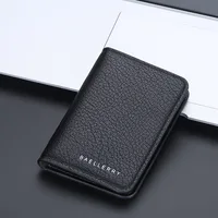 Baellerry mince Compact marque de luxe portefeuille hommes en cuir souple porte-cartes de crédit portefeuille pour hommes petit porte-carte d'identité porte-carte 3
