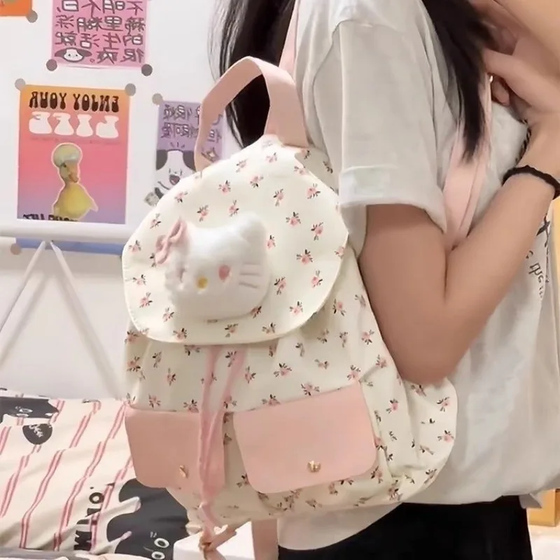 MBTI Sweet Hello Kitty-mochila informal para mujer, bolsos de diseñador de lujo, moda coreana, elegante, estética