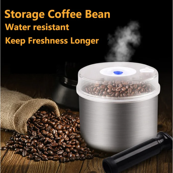Vacuum Sealer Container Stainless Steel Food Storage Canister Coffee Bean Fresh Keeping Hand