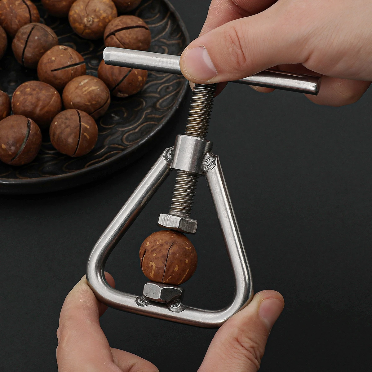 1PC Stainless Steel Manual Nut Opener Cracker Machine Walnut Kitchen Tool Steel Sheller Nut Macadamia Accessories