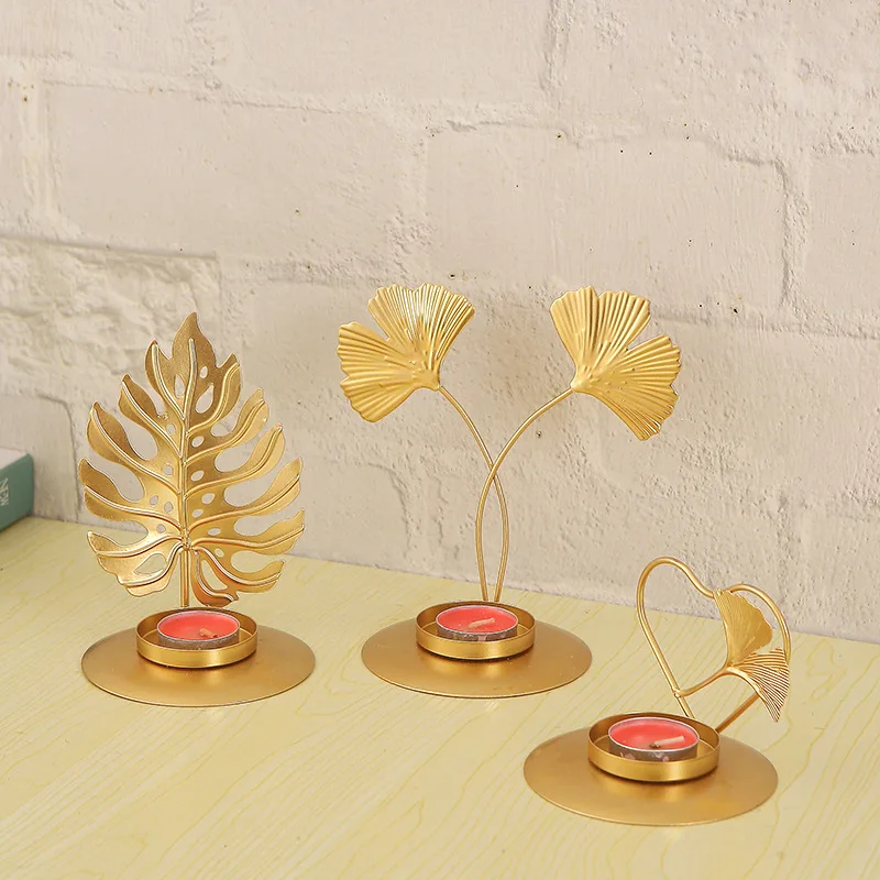 

Golden Ginkgo Leaf Aroma Candle Holder Luxury Living Room Decoration Scandinavian Style Home Decor Wedding Home Decoration